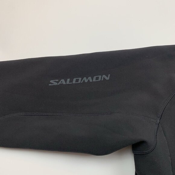 Salomon Womens Size Small Black Soft Shell Full Zip Jacket Spell Out Logo Hiking - Picture 4 of 15